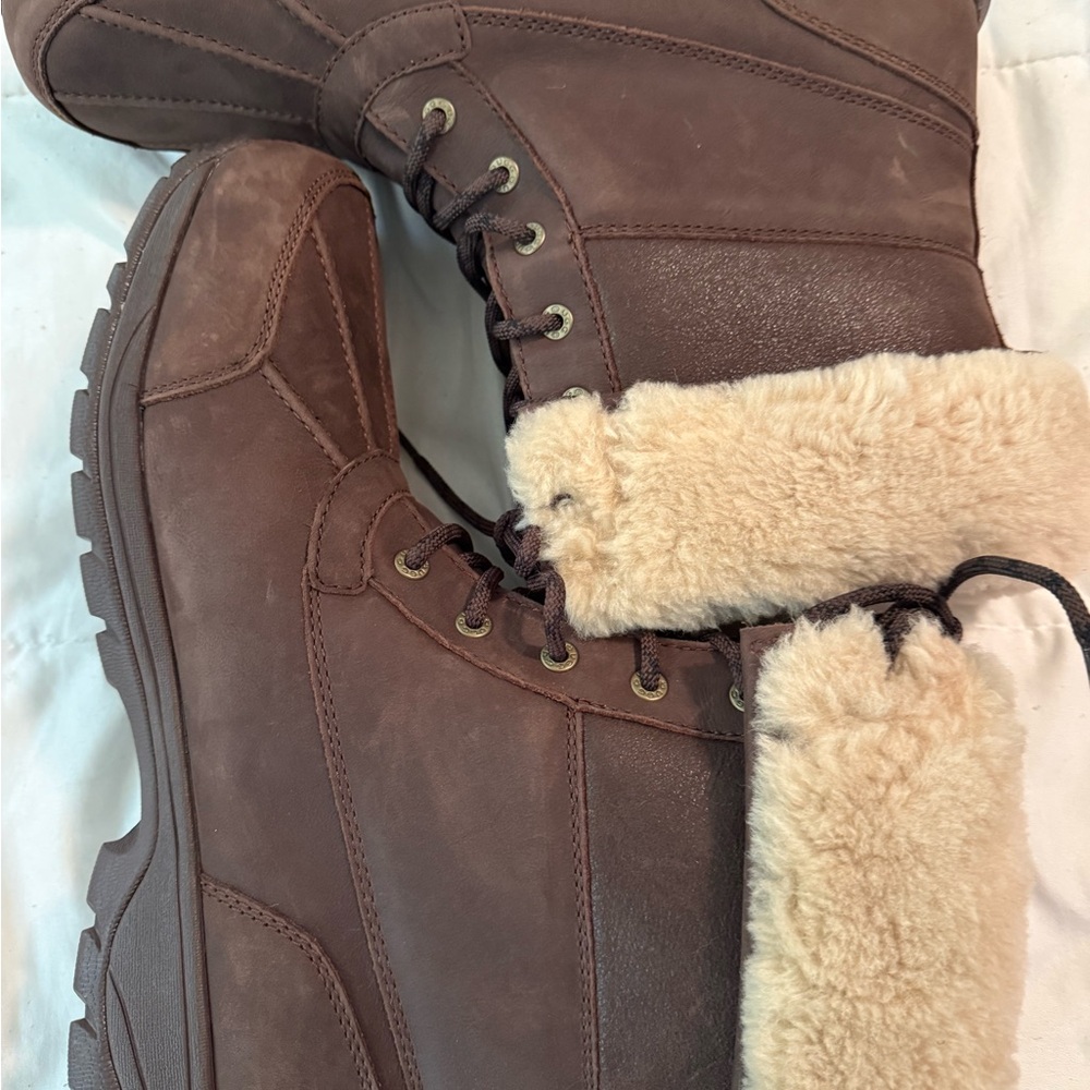 UGG ADIRONDACK BOOT III DISTRESSED BURNT CEDAR LEATHER WOMEN'S BOOTS SIZE US 14